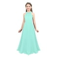 thumbnail image 4 of Raenseen Big Girls Floral Lace Party Wedding Prom Long Chiffon Dress Bridesmaid Dance Ball Maxi Gown Mint Green 10, 4 of 8