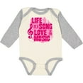 thumbnail image 3 of Inktastic Life Song Love Music PNK Girls Long Sleeve Baby Bodysuit, 3 of 5