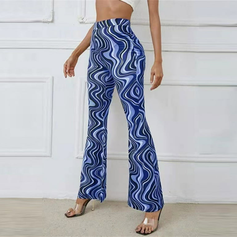 JGTDBPO Flare Leggings For Women Bootcut Bell Bottom Jeans High Waisted  Stretch Slimming Bell Bottoms Jeans Thin Water Ripples Printed Yoga Pants  Fitness Pants 
