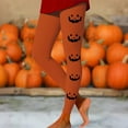 thumbnail image 2 of FEIFLY Women Leggings Halloween Pumpkin Print High Waisted Workout Yoga Pants For Women Lifting Compression Fitness Running Soft Female Streetwear, 2 of 4