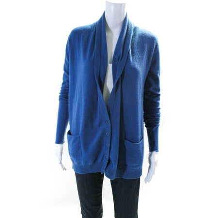 

Pre-owned|Inhabit Women s Cashmere Roll Collar Cardigan Blue Size P