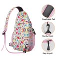 thumbnail image 2 of Colorful Artistic Sling Backpack with Fashionable Pop Art Design, Lightweight Crossbody Bag Featuring Rainbow Gradient and Psychedelic Elements for Daily Use, 2 of 6