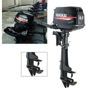 HANGKAI 6.5 HP 4 Stroke Boat Motor Outboard Motor Marine Fishing Boat Engine Water Cooling Tiller Control 123CC