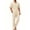 Beige, variant on RICHCOIN Men 2 Piece Outfit Set Khaki Summer Beach Vacation Suit Short Sleeve Button Shirt & Loose Pant Size XL