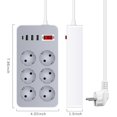 thumbnail image 1 of 10-In-1 Power Strip Multi Outlet Socket with 1.2-Meter Long Cord 6 Outlet 4 USB Port for Home Office Hotel EU Plug, 1 of 5