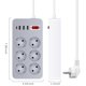 thumbnail image 1 of 10-In-1 Power Strip Multi Outlet Socket with 1.2-Meter Long Cord 6 Outlet 4 USB Port for Home Office Hotel EU Plug, 1 of 5