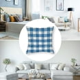 thumbnail image 5 of BANET  Abstract Throw Pillow Cover Set of 2, Picnic Table Style Simplistic  Bands Kitchen Overlapping Motif, Decorative Square Covers for Couch Bed &amp; Sofa,  Violet Blue White 18x18in, 5 of 7
