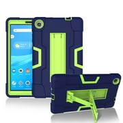 Goldcherry For Lenovo M8 8 Inch Case,Hybrid Shockproof Rugged Anti-Impact Drop Protection Cover Built with Kickstand For Lenovo M8 (TB-8505F/TB-8505X)(Navy Blue+Green)