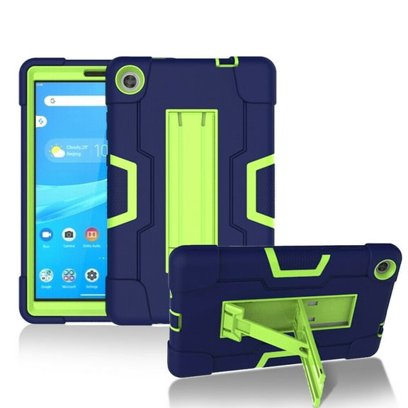 Goldcherry For Lenovo M8 8 Inch Case,Hybrid Shockproof Rugged Anti-Impact Drop Protection Cover Built with Kickstand For Lenovo M8 (TB-8505F/TB-8505X)(Navy Blue Green)