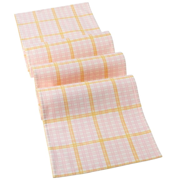 The Lakeside Collection Springtime Plaid Table Runner - 14"W x 72"L