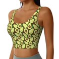 thumbnail image 2 of Goofa Avocado Printed Sports Bras for Women, High Impact Running Bra Workout Crop Tank Tops Longline Sports Bra Push up-Large, 2 of 9