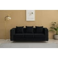 thumbnail image 4 of Hybition Velvet Sofa Modern Couch with Button-Tufted Metal Legs Black, 4 of 9