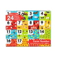 thumbnail image 3 of Melissa & Doug Farm Number Floor Puzzle (Easy-Clean Surface, Promotes Hand-Eye Coordination, 24 Pieces, 36” L x 24” W), 3 of 9