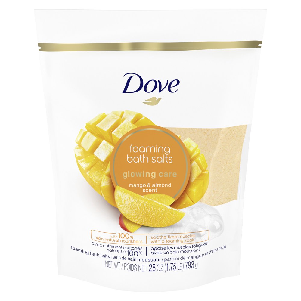 Dove Glowing Care Foaming Bath Salts Mango and Almond, 28 oz Walmart