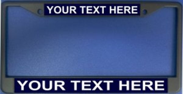 Custom Personalized Navy Blue and Chrome Frame