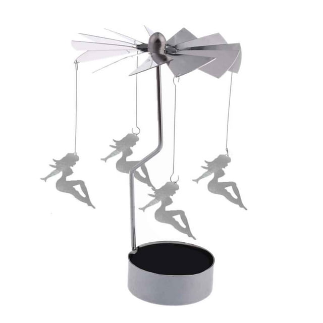 Candelero giratorio giratorio con luz de té, candelabro de metal para decoración del hogar de Navidad, candelabro de metal Scienceny JJ8918-08B