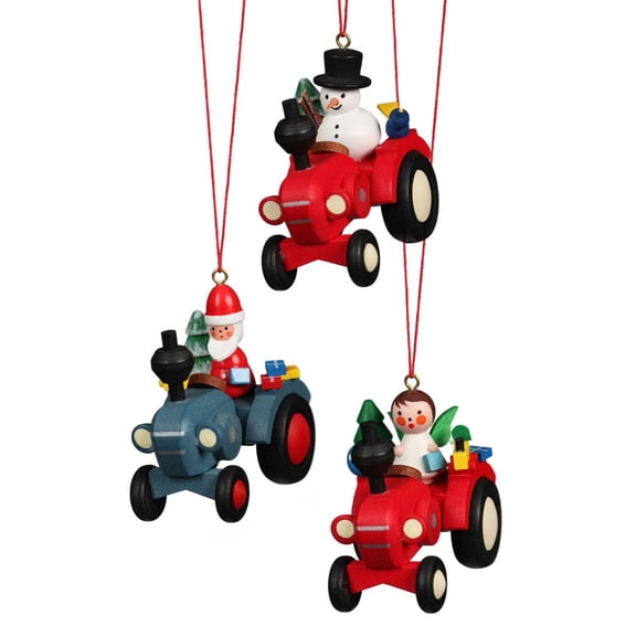 Alexander Taron Christian Ulbricht Ornament - Assorted Tractors - Box 6 - 2.5"H x 2"W x 1"D