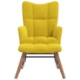 thumbnail image 1 of vidaXL Fauteuil Berçant avec Tabouret en Velours Jaune Moutarde, 1 of 3