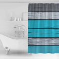 thumbnail image 2 of Blue Grey Stripe Shower Curtain, 48" x 72", Retro Coastal Style Wood Grain Waterproof Bathroom Curtain Washable Shower Curtain Set with 12 Hooks, 2 of 6