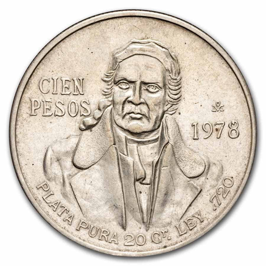 1978 Mexico Silver 100 Pesos BU, .643 Ounce Brilliant