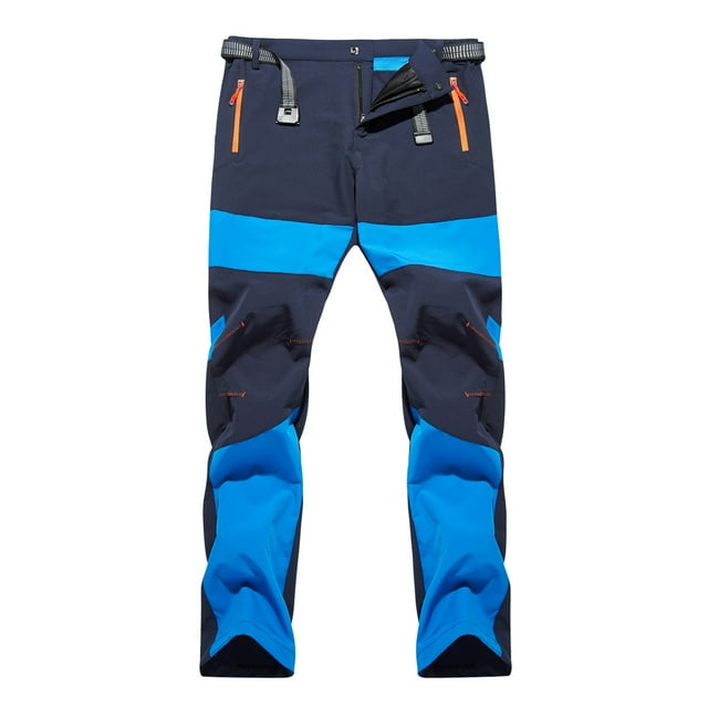Miluxas Pantalon Cargo de Randonnée pour Hommes Résistant à L'Eau Léger Séchage Rapide Vêtements de Sport, Bleu 8(l)