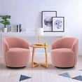 thumbnail image 3 of Sumdeal Club Swivel Barrel Chair Chair, Round Accent Sofa Chair, Modern Leisure Arm Chair for Nursery, Living Room, Hotel, Bedroom, Office, Pink, 3 of 7