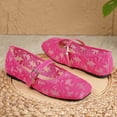 thumbnail image 6 of GPOECD Square Toe Ballet Floral Embroidered Mesh Ballet with Square Toes Womens Shoes Pink,40, 6 of 9