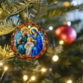 thumbnail image 2 of Pompotops Christmas Acrylic Nativity Scene Ornaments Pendant Concave Textured Round Pendant Decoration, Christmas Tree Ornaments, 2 of 3