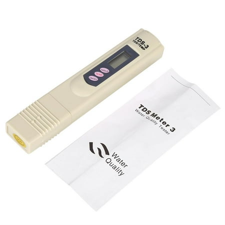 LCD Water Quality Testing Pen Purity Filter TDS Meter Tester 0-9990 PPM Temp Grey