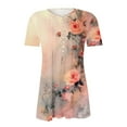 thumbnail image 4 of Short Sleeve Summer Shirts for Women V Neck Tops with Buttons Fashion Floral Print Blouse Tees Casual T Shirt Top Today, 4 of 4