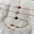 thumbnail image 2 of Mini pulsera trébol de cuatro hojas flor única llena de diamantes versión alta oro rosa nácar natural versátil llena de diamantes cornalina, 2 of 5