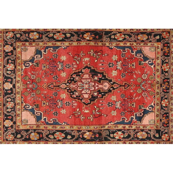 Ahgly Company Indoor Rectangle Traditional Rust Pink Persian Area Rugs, Swatch Sample