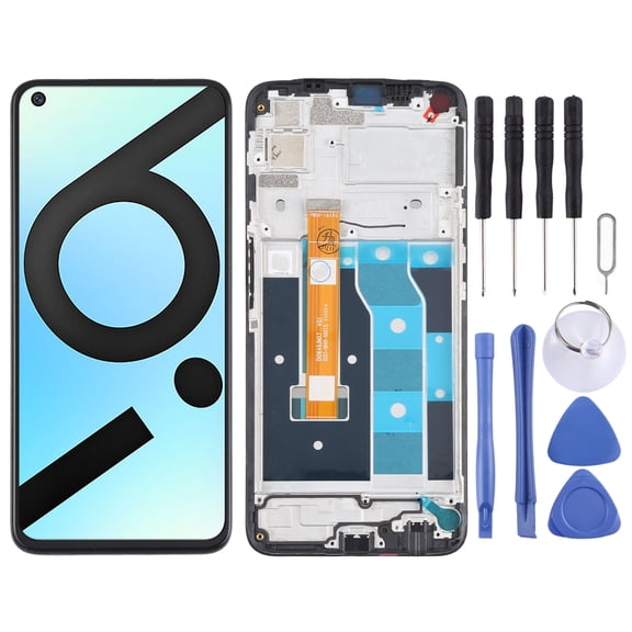 Cellphone Spare Parts  LCD Screen and Digitizer Full Assembly with Frame for OPPO Realme 6i  / Realme 6s / Realme Narzo