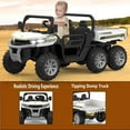 thumbnail image 3 of Lumiparty 24V Electric Powered Ride-on Dump Truck for Kids, 2-Seater Child Toy Truck with 6 Wheels 4WD, Remote Control, Parent Control & Music, White, 3 of 7