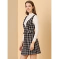 thumbnail image 4 of Unique Bargains Robe Salopette de Bureau Taille Haute à Carreaux pour Femmes, 4 of 6