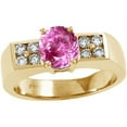 thumbnail image 2 of Tommaso Design� 7mm Round Created Pink Sapphire Ring, 2 of 9