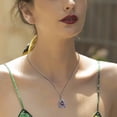 thumbnail image 3 of VAKKI Turquoise Necklace for Women 925 Sterling Silver Flower Leaf Pendant Necklace Inlaid with Pear Shape Turquoise Necklace with Cubic Zirconia, 3 of 5