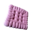thumbnail image 3 of Cojín cuadrado con forma de galleta, cómodo cojín para asiento de oficina y balcón Violeta, 3 of 8
