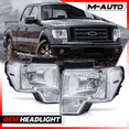 thumbnail image 2 of M-AUTO Pair Headlight Lamp Assembly for 2009 2010 2011 2012 2013 2014 Ford F-150 Pickup, Chrome Housing Clear Lens Clear Corner, 2 of 9