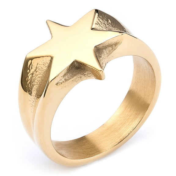 Premium Vintage 14K Yellow Gold  Amulet Pattern Six-Pointed Star Ring For Women & Men Guardian Jewelry Decoration