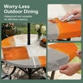 thumbnail image 5 of Burnt Orange Beige Round Outdoor Tablecloth with Umbrella Hole Zipper, Abstract Modern Oil Painting Geometric Elastic Fitted Table Cover, Waterproof Table Cloth for Patio Picnic Party Fits 36"-44", 5 of 9