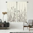 thumbnail image 5 of Rustic Flower Floral Plant Curtains Black White Leaf Rod Pocket Vintage HerbsWomen Wildflower Blossom Botanical NatureClassic Bedroom Living Room Treatment Fabric 2 Panels 42 x 63 Inch, 5 of 6