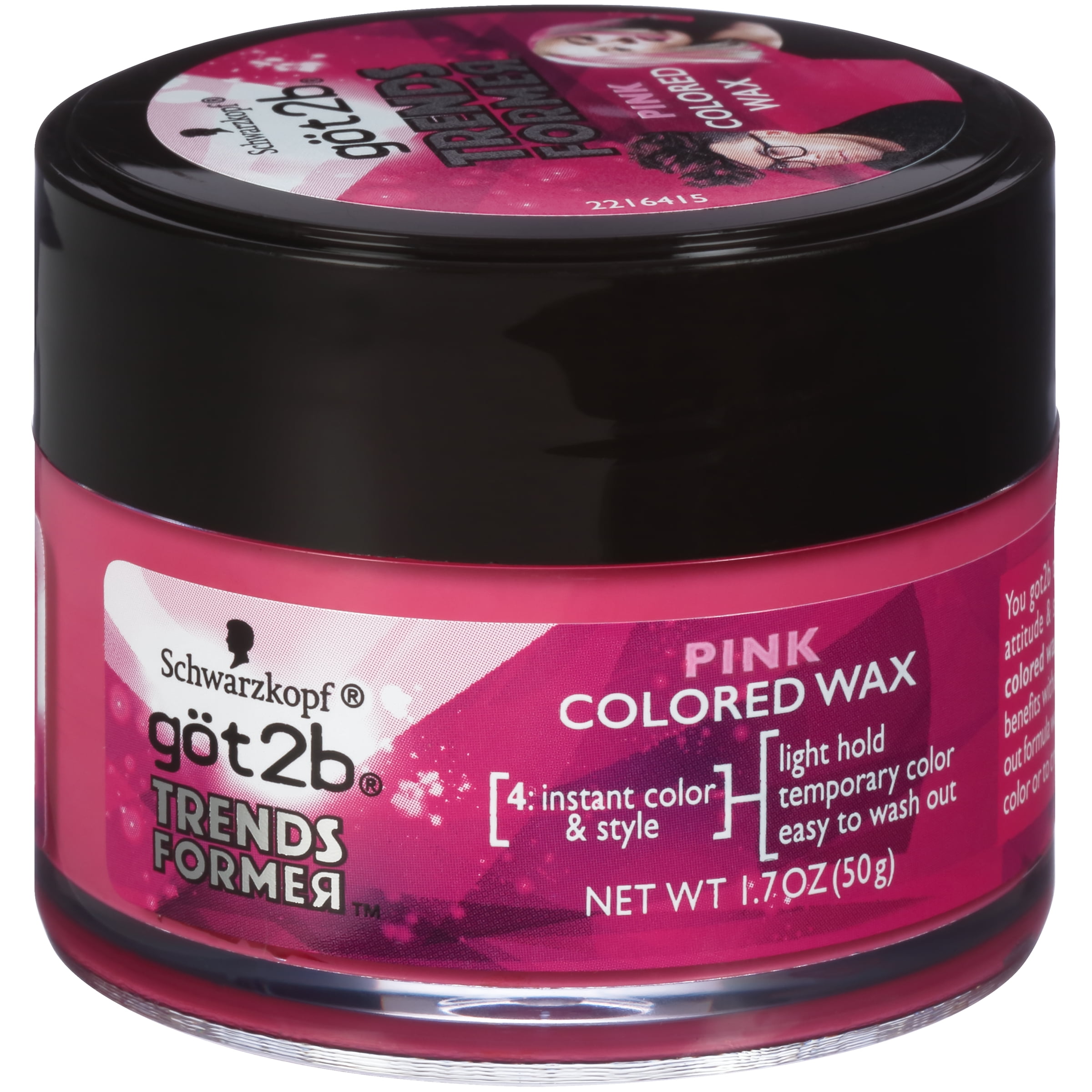 Schwarzkopf Got2b Trendsformer Temporary Hair Color Wax, Pink, 1.7 Ounce