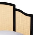 thumbnail image 4 of Pemberly Row Black Wood Queen Size Platform Bed with Woven Rattan, 4 of 9