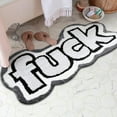 thumbnail image 3 of Colorful Funky Cute Bathroom Rugs Bath Mat Non Slip Rubber Backed Machine Washable, Rude Swear Words Trendy Aesthetic Unique Cool Shag Absorbent Bath Rug Funny Gift for Her/Him, 3 of 5