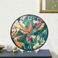 thumbnail image 5 of GZHJMY Tropical Exotic Flowers Pattern Wall Clock Silent Non Ticking 9.5 Inch Round Easy to Read for Home Office School Clock, 5 of 7