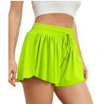 thumbnail image 1 of Workout Athletic Shorts for Womens 2 In 1 Double Layer Flowy Hem Running Shorts Biker Shorts Quick-Drawstring High Waisted Gym Yoga Tennis Shorts Butterfly Skirt, 1 of 8