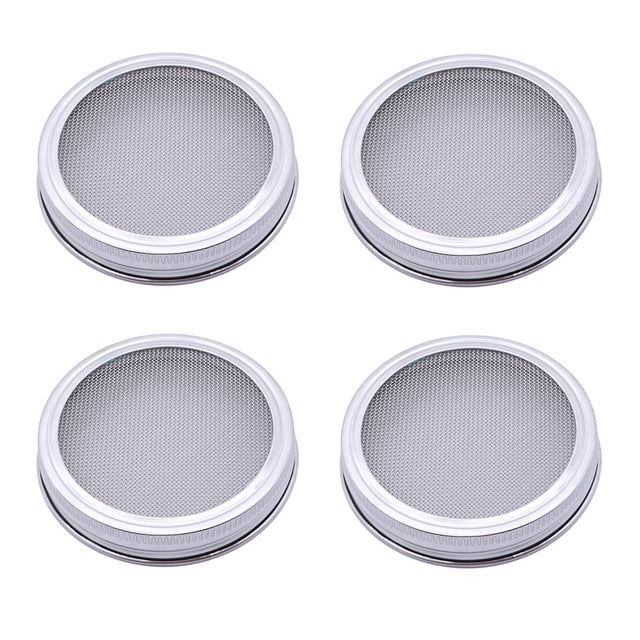 MasteelfCA 4pcs Stainless Steel Sprouting Screen Sprouting Lids for Round Mouth Canning Jar