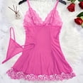 thumbnail image 4 of uublik Sleepwear Sets For Women Valentine's Day Bodysuit V Neck Nightgown Nightwear Sleepwear Hot Pink, 4 of 4