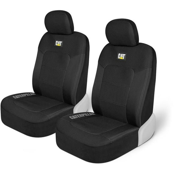 CAT Brand CASC-2284-BK, Gabardine Mesh Front Seat Cover, Black